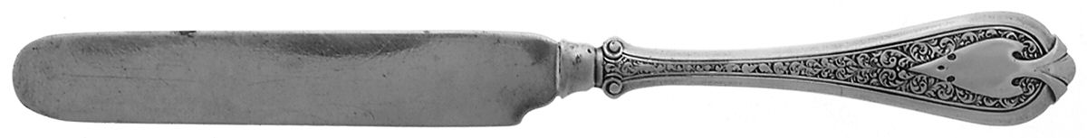 Florentine (Sterling, 1870, no monogram) Solid Tea/Child Knife by John R Wendt-1