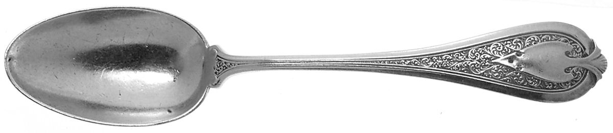 Florentine (Sterling, 1870, no monogram) Teaspoon by John R Wendt-1