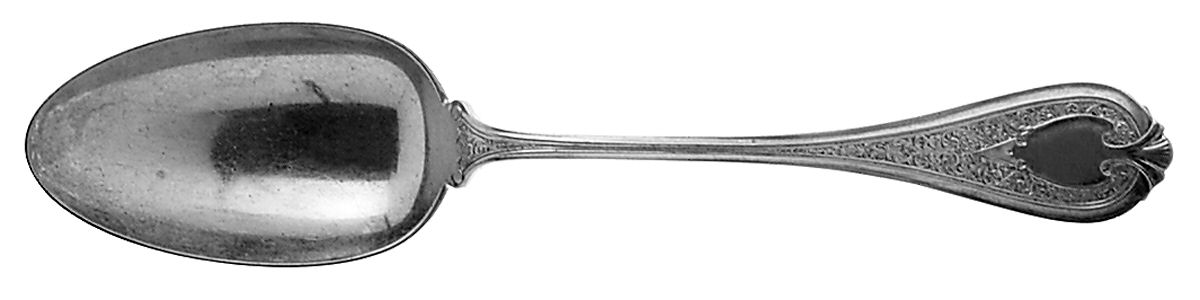 Florentine (Sterling, 1870, no monogram) Tablespoon (Serving Spoon) by John R Wendt-1