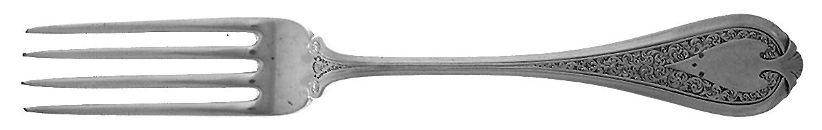 Florentine (Sterling, 1870, no monogram) Fork by John R Wendt-1