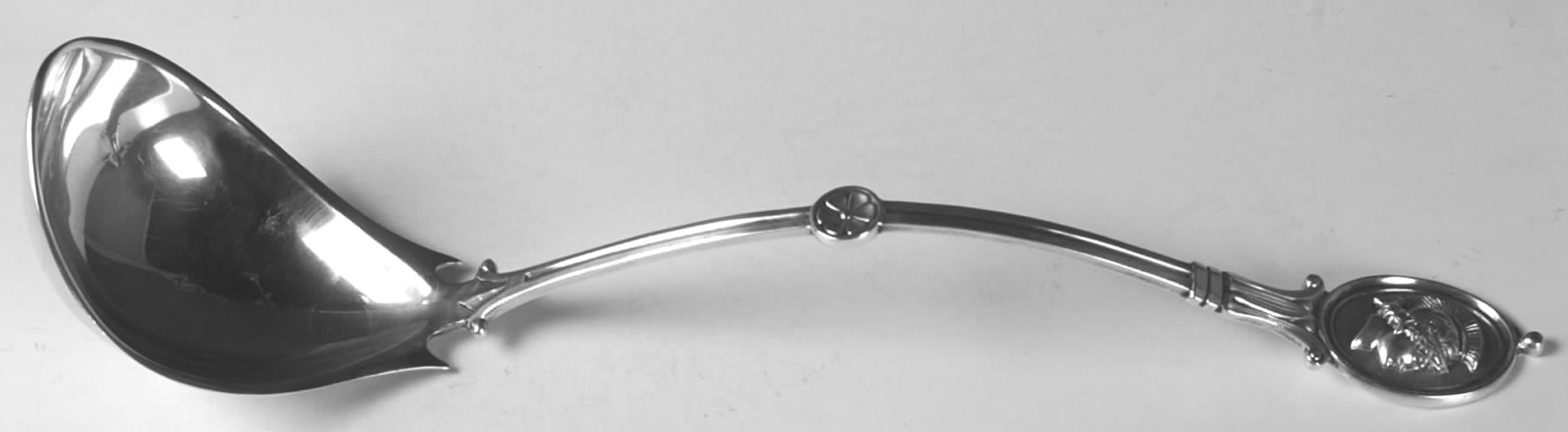 Medallion (Sterling, 1862) Large Solid Soup Ladle by John R Wendt-1