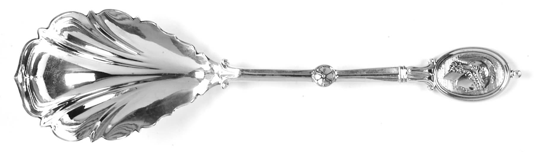 Medallion (Sterling, 1862) Small Solid Berry/Casserole Spoon by John R Wendt-1