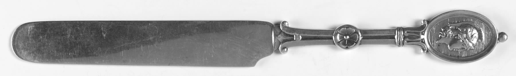 Medallion (Sterling, 1862) Solid Dessert/Tea Knife by John R Wendt-1