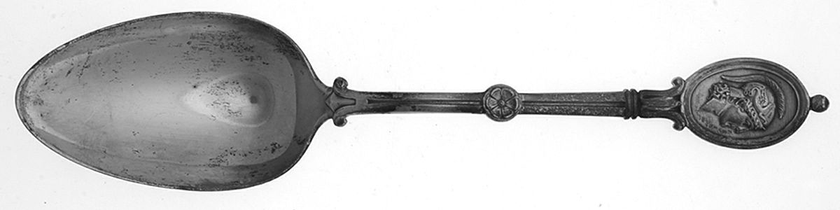 Medallion (Sterling, 1862) Tablespoon (Serving Spoon) by John R Wendt-1