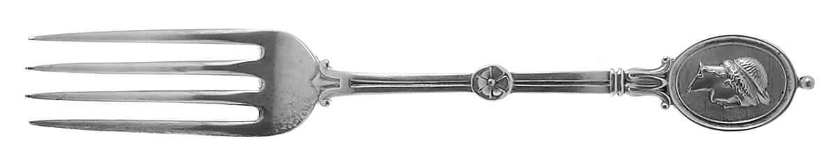 Medallion (Sterling, 1862) Fork by John R Wendt-1