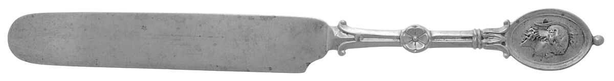 Medallion (Sterling, 1862) Coin Silver Dessert/Tea Knife Solid by John R Wendt-1