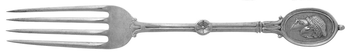 Medallion (Sterling, 1862) Coin Silver Fork by John R Wendt-1