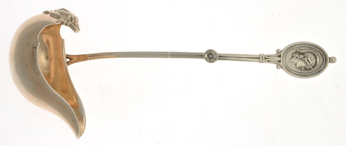 Medallion (Sterling, 1862) Cream Dipper with One Spout by John R Wendt-1