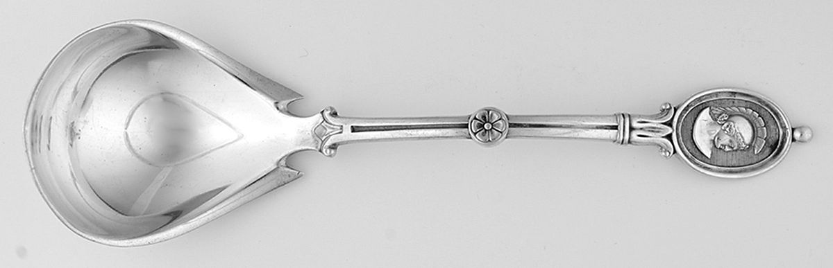 Medallion (Sterling, 1862) Solid Gravy Ladle by John R Wendt-1
