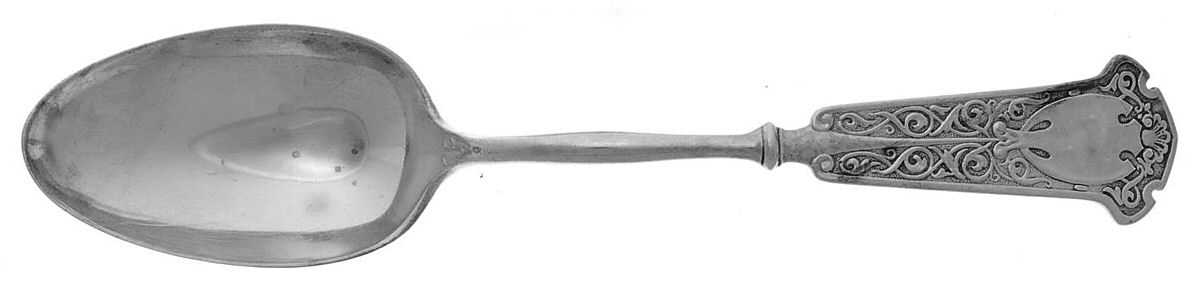 Arabesque (Sterling, 1870, No Monograms) Dessert/Oval Soup Spoon by John R Wendt-1