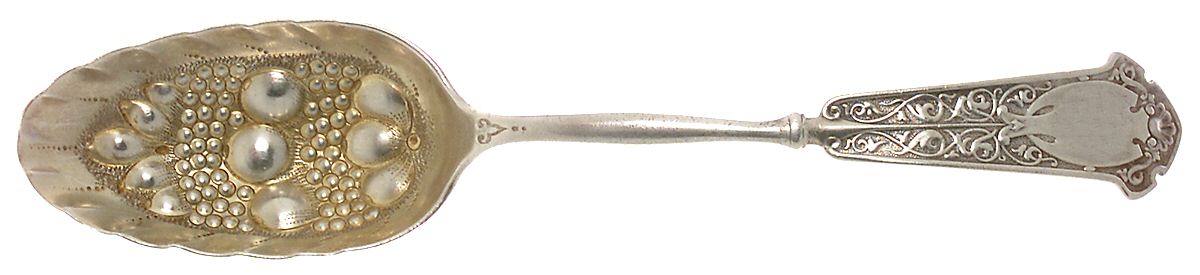 Arabesque (Sterling, 1870, No Monograms) Solid Berry Spoon/Tablespoon by John R Wendt-1