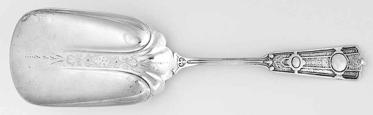 Ribbon (Sterling, 1870, No Monograms) Solid Berry Serving Scoop by John R Wendt-1