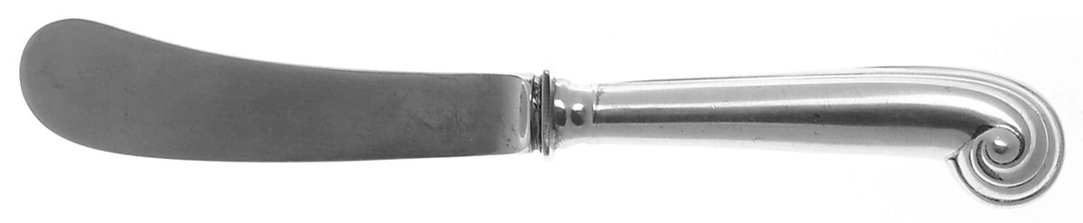 English Onslow (Sterling) Hollow Handle Paddle Butter Spreader (Solid) by Worcester-1