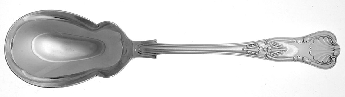 Kings (Silverplate) Solid Salad Serving Spoon by Worcester-1