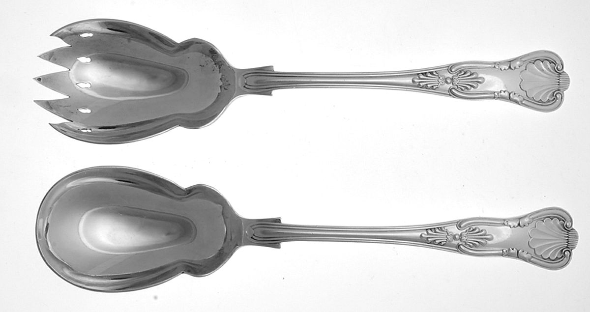 Kings (Silverplate) (2 Pc) Solid Salad Set by Worcester-1