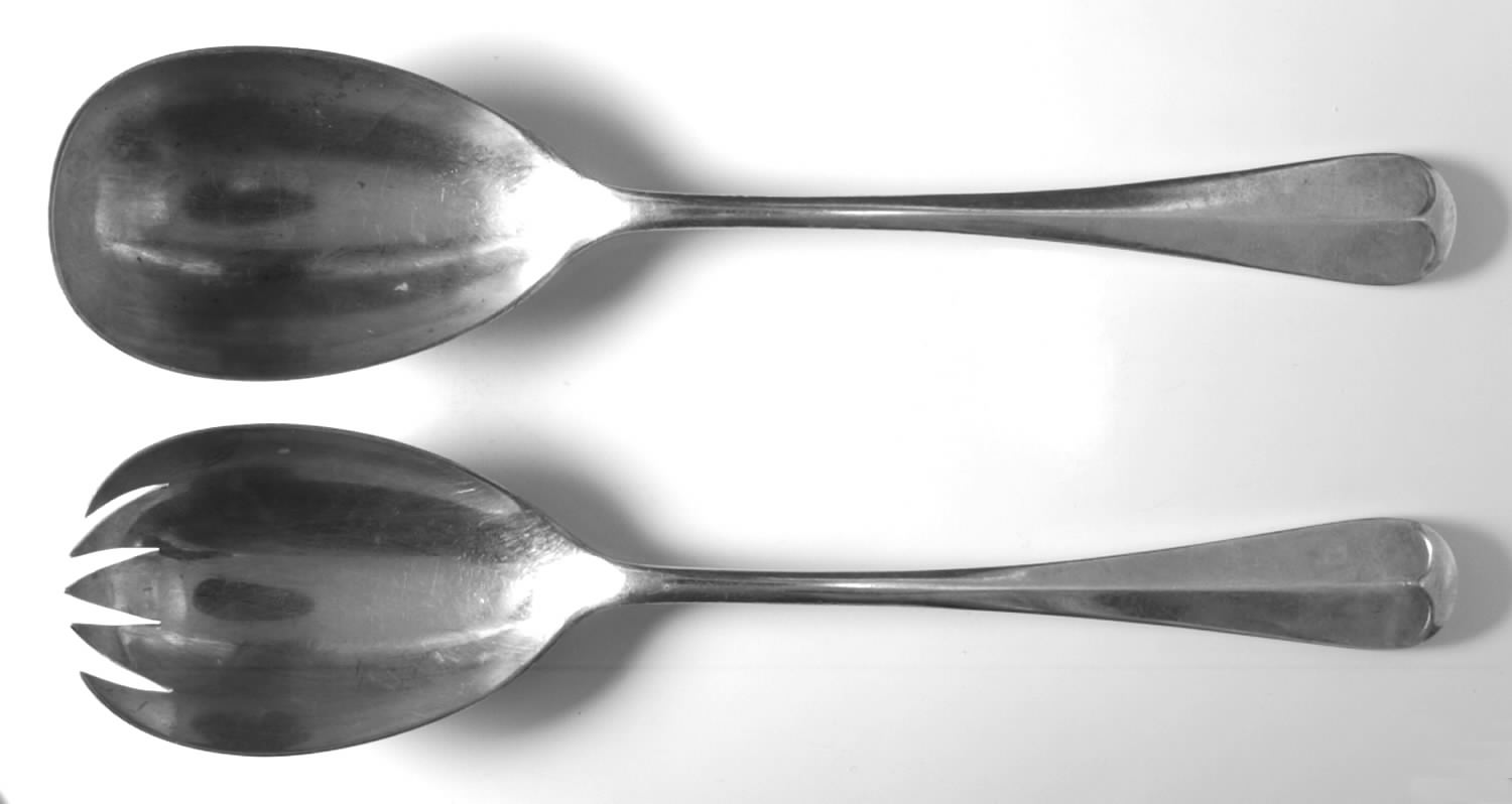 Queen Anne (Silverplate) (2 Pc) Solid Salad Set by Worcester-1