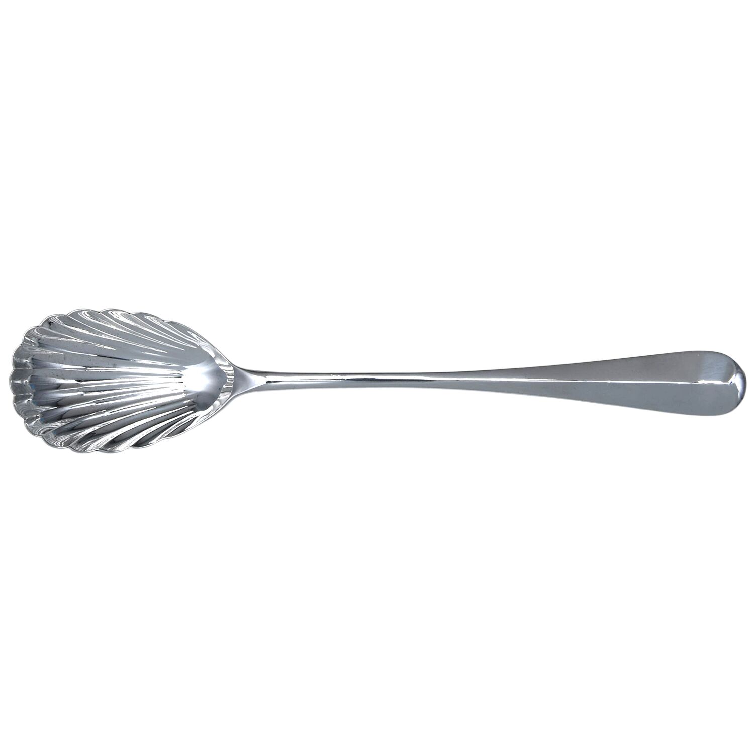 Rib Rat Tail (Sterling) Solid Salad Serving Spoon by Worcester-1