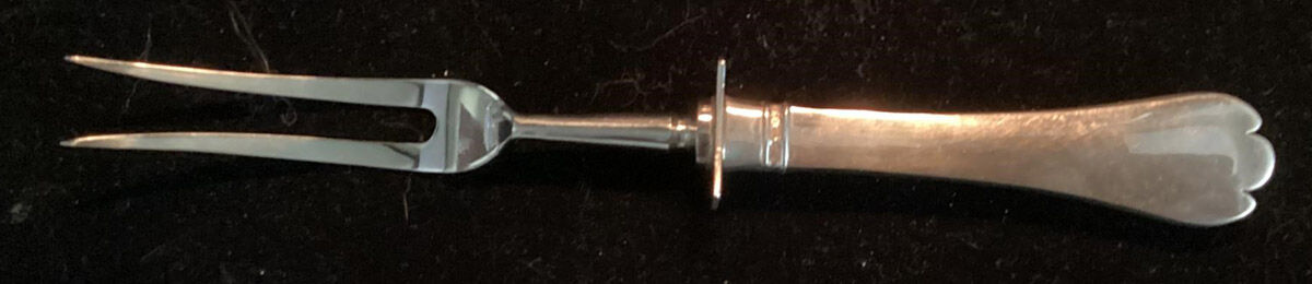 Stuart Trifid (Sterling) Small Carving Fork W/Sterling Guard by Worcester-1