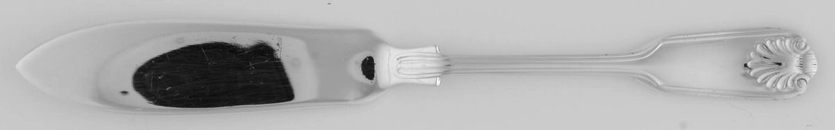 Thread & Shell (Silverplate) Flat Handle Master Butter Knife by Worcester-1