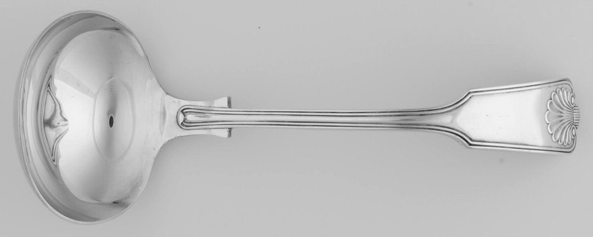 Thread & Shell (Silverplate) Solid Gravy Ladle by Worcester-1