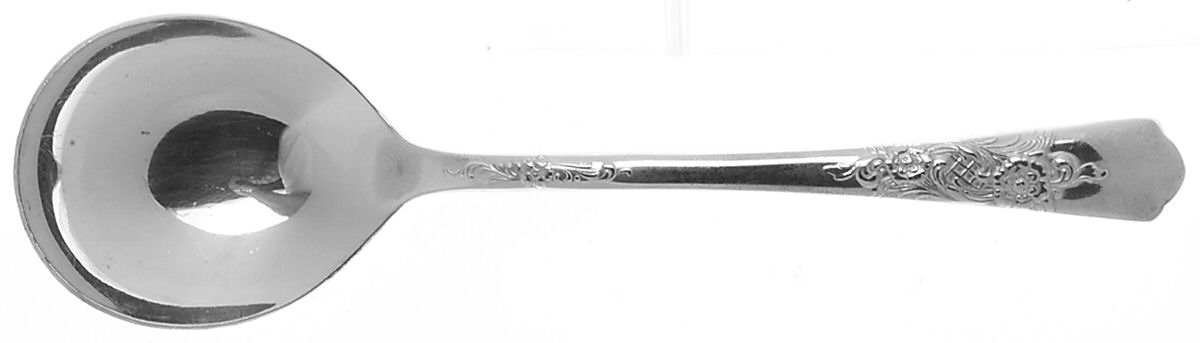 Wood Rose (Silverplate, 1950) Round Bowl Soup Spoon (Cream Soup) by Wood Rose Silver Plate-1