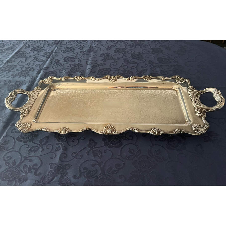 Victoria (Silverplate, Hollowware) 21" Rectangular Handled Tray by W & S Blackington Co-1