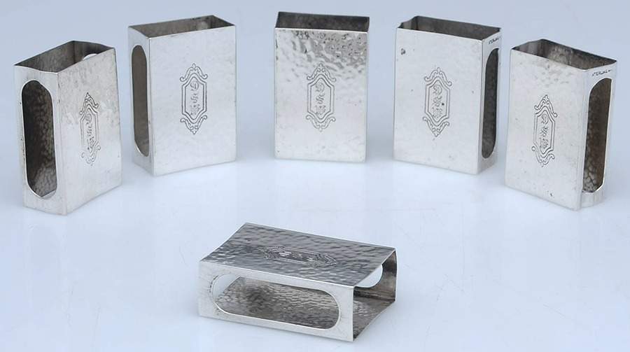 Sterling Hollowware Match Box Cover - Set of 6 by Webster Co-1