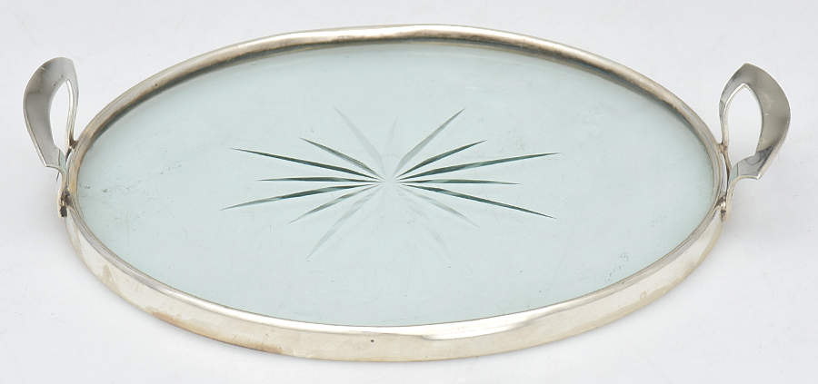 Sterling Hollowware Sterling Lip Crystal Wine Coaster by Webster Co-1