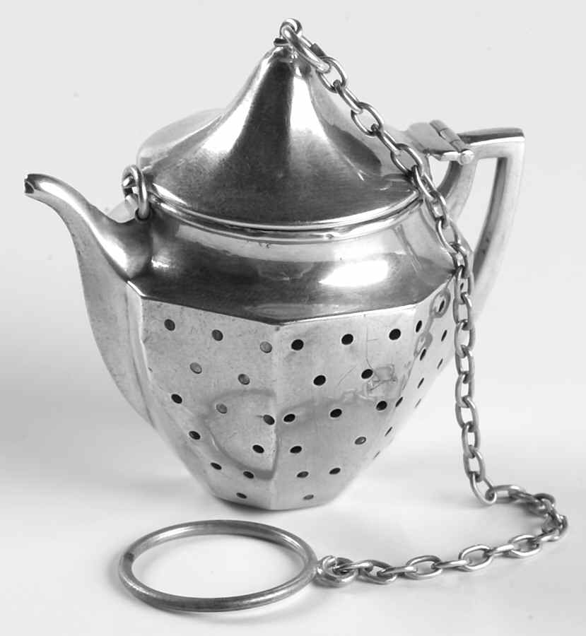 Sterling Hollowware Teapot Shape Tea Ball by Webster Co-1