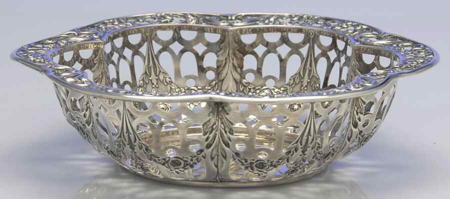 Sterling Hollowware 7" Pierced Bon Bon Bowl by Webster Co-1