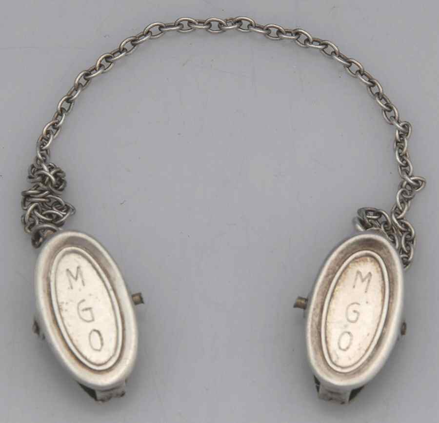 Sterling Hollowware 2 Clips Attached with Chain by Webster Co-1