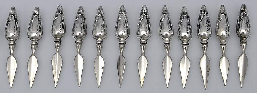 Sterling Hollowware (Set of 12) Corn Spear by Webster Co-1