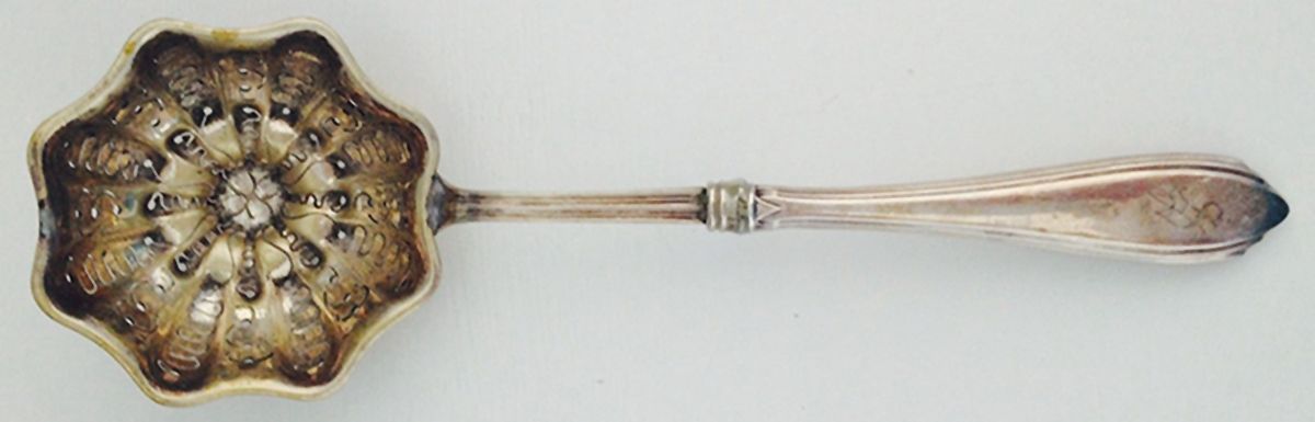 WSC3 (STERLING) Sugar Sifter W/Sterling Handle & Silverplate Imple by Webster Co-1
