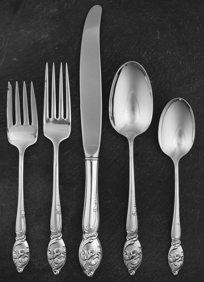 Enchanting Orchid (Sterling, 1950) 5 Piece Place Size Setting by Westmorland Silver-1