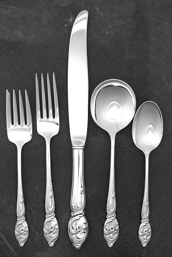 Enchanting Orchid (Sterling, 1950) 40 Piece Estate Set by Westmorland Silver-1