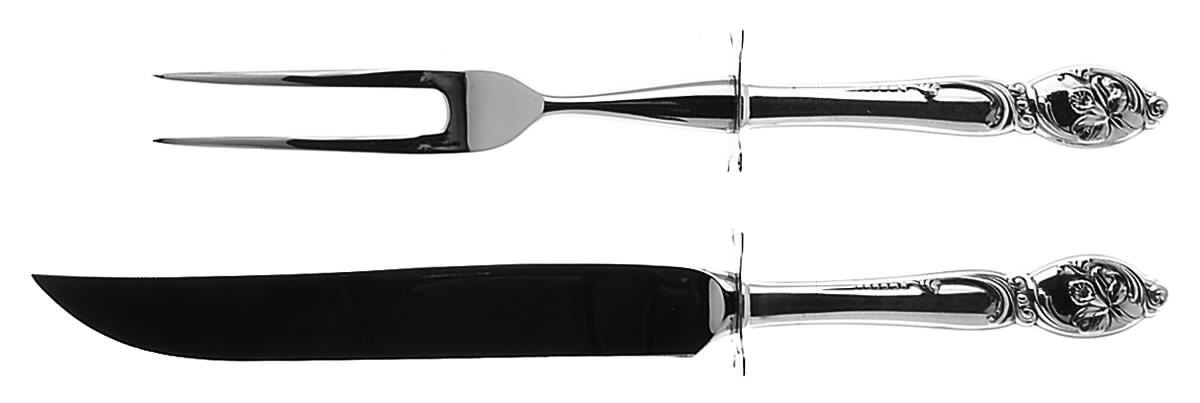 Enchanting Orchid (Sterling, 1950) Small Stainless Blade 2-Piece Steak Carving Set by Westmorland Silver-1