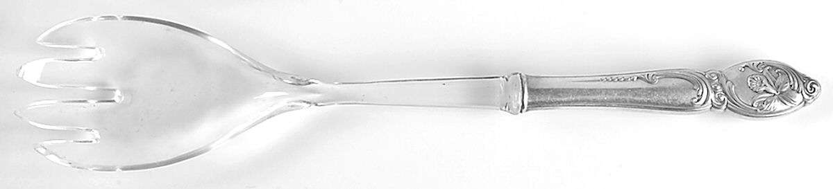 Enchanting Orchid (Sterling, 1950) Salad Serving Fork with Plastic Prongs by Westmorland Silver-1