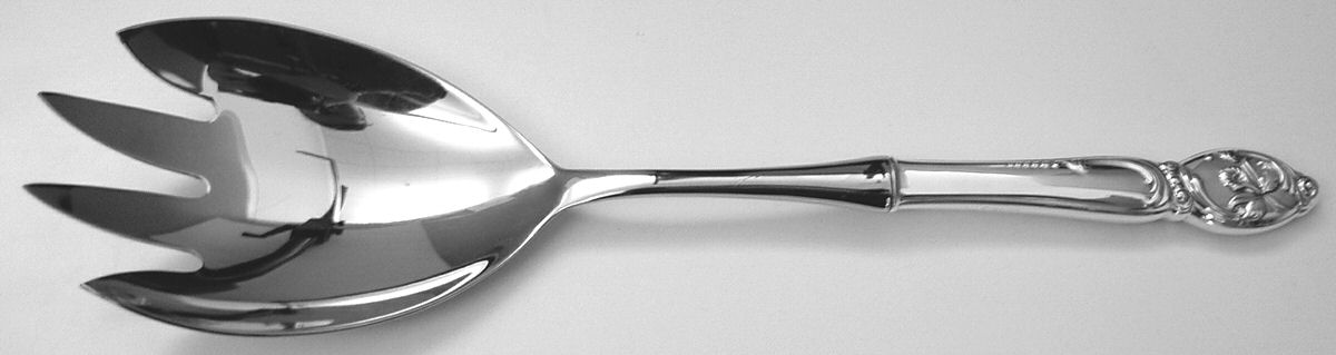 Enchanting Orchid (Sterling, 1950) Salad Serving Fork with Stainless Prongs by Westmorland Silver-1