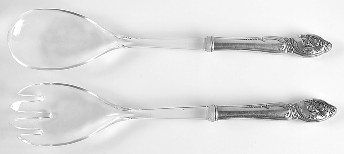 Enchanting Orchid (Sterling, 1950) Plastic Bowl 2-Piece Salad Set by Westmorland Silver-1