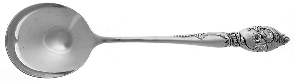 Enchanting Orchid (Sterling, 1950) Round Bowl Soup Spoon (Gumbo) by Westmorland Silver-1