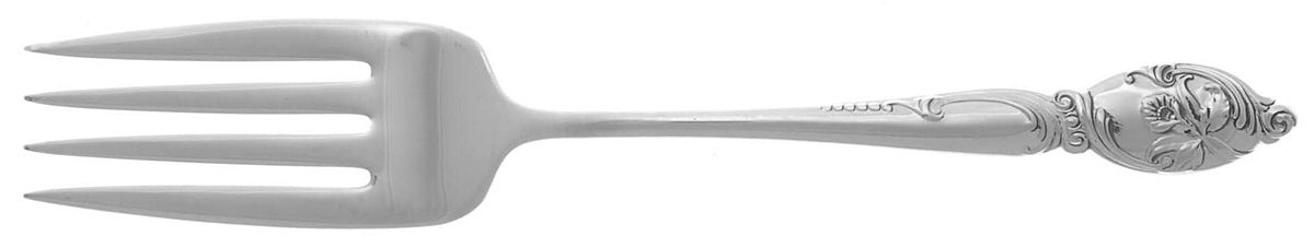 Enchanting Orchid (Sterling, 1950) Small Solid Cold Meat Serving Fork by Westmorland Silver-1