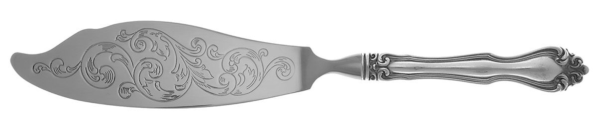 George & Martha Washington (Sterling, 1940) Fish Serving Knife with Stainless Blade HC by Westmorland Silver-1