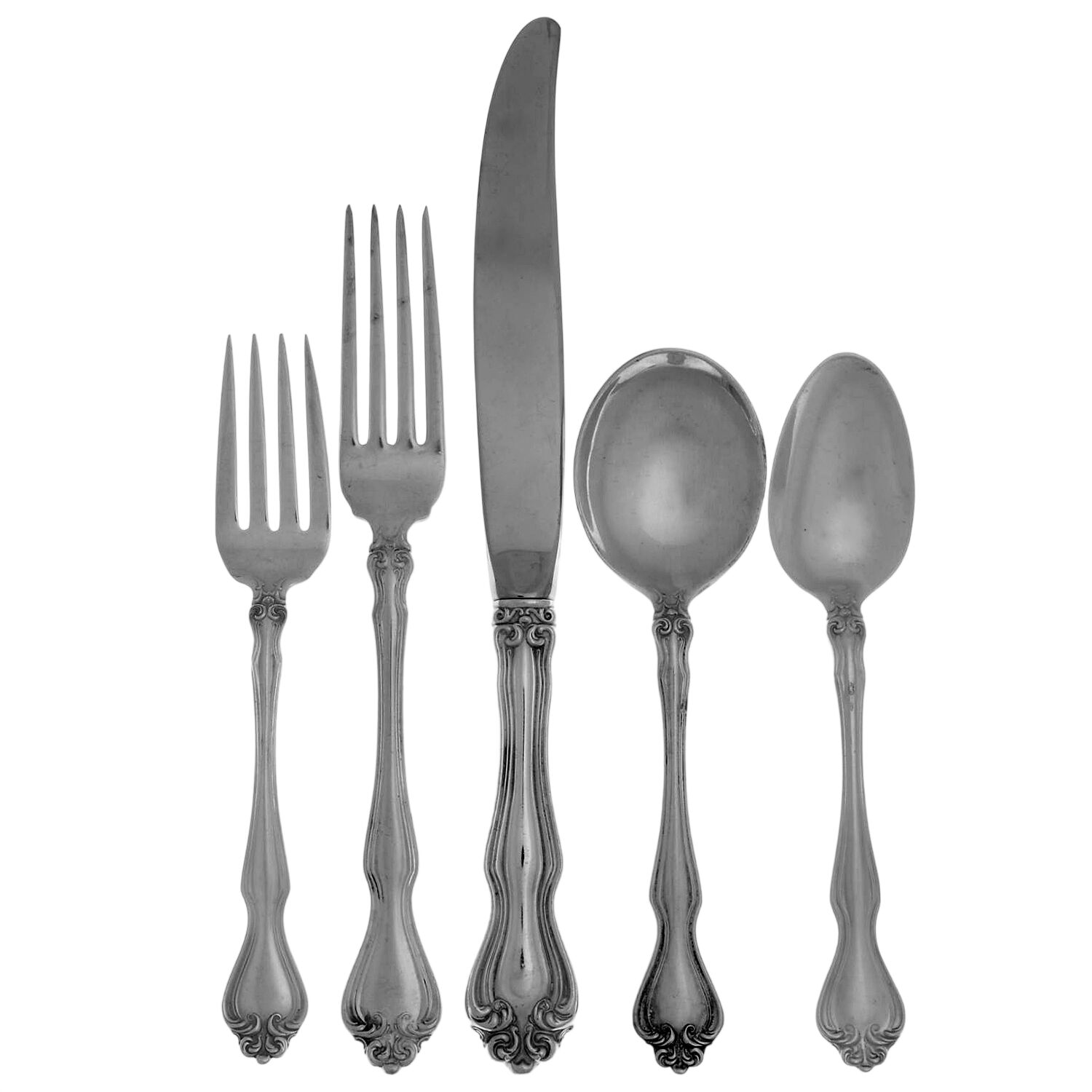 George & Martha Washington (Sterling, 1940) 40 Piece Estate Set by Westmorland Silver-1