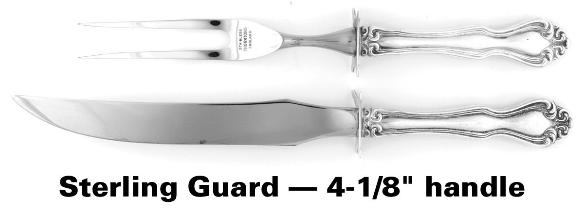 George & Martha Washington (Sterling, 1940) 2 Piece Small Carving Set W/ Sterling Guard by Westmorland Silver-1
