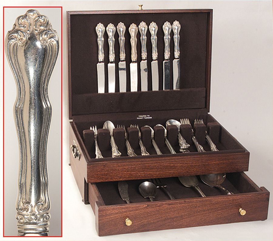 George & Martha Washington (Sterling, 1940) 61 Piece Set by Westmorland Silver-1