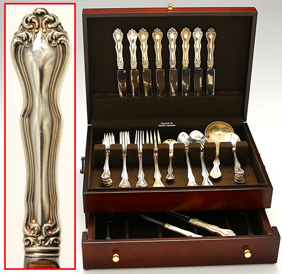 George & Martha Washington (Sterling, 1940) 55 Piece Set by Westmorland Silver-1