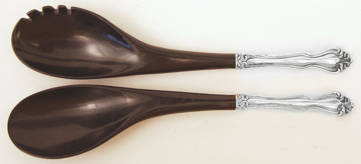 George & Martha Washington (Sterling, 1940) Plastic Bowl 2-Piece Salad Set by Westmorland Silver-1