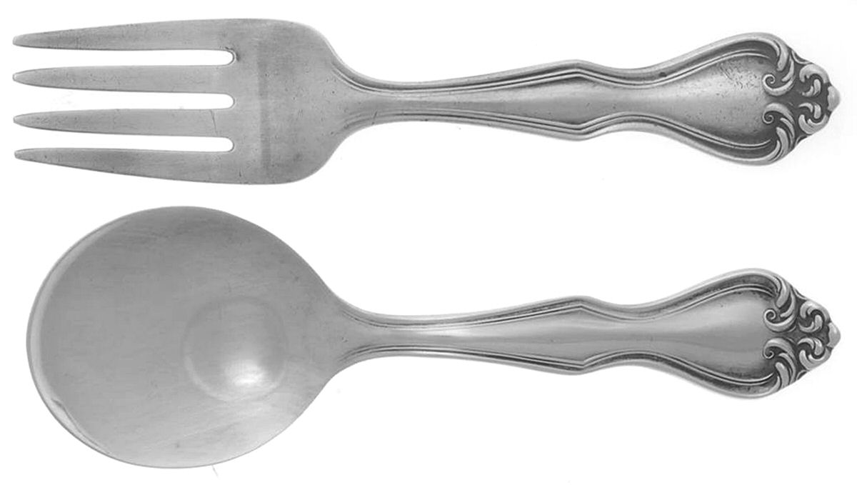 George & Martha Washington (Sterling, 1940) 2 Pc Baby Set (BF, BS) by Westmorland Silver-1