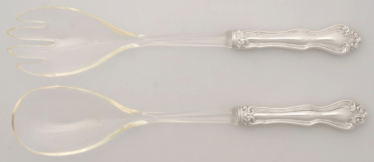 George & Martha Washington (Sterling, 1940) Plastic Bowl 2-Piece Salad Set by Westmorland Silver-1