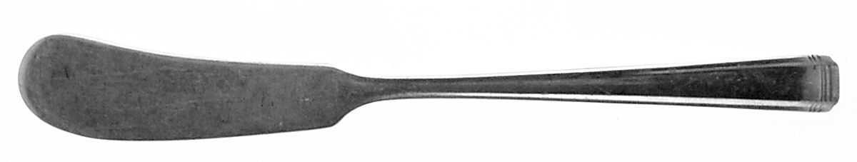 John & Priscilla (Sterling, 1940, No Monos) Flat Handle Butter Spreader by Westmorland Silver-1